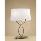 M1926 Ninette Table Lamp 2 Light E14 Large Antique Brass Ivory White Shade