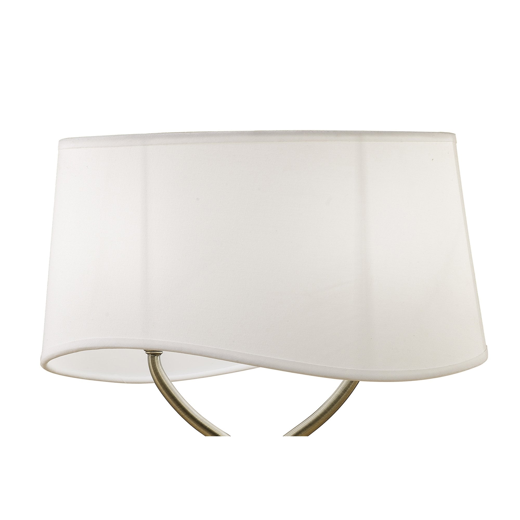 M1926 Ninette Table Lamp 2 Light E14 Large Antique Brass Ivory White Shade