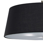 M1928/BS Ninette Semi Flush 4 Light E27 Antique Brass Black Shade