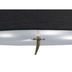 M1928/BS Ninette Semi Flush 4 Light E27 Antique Brass Black Shade