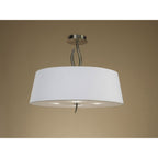 M1928 Ninette Semi Flush 4 Light E27 Antique Brass Ivory White Shade (S)