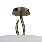 M1928 Ninette Semi Flush 4 Light E27 Antique Brass Ivory White Shade (S)
