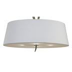 M1928 Ninette Semi Flush 4 Light E27 Antique Brass Ivory White Shade (S)