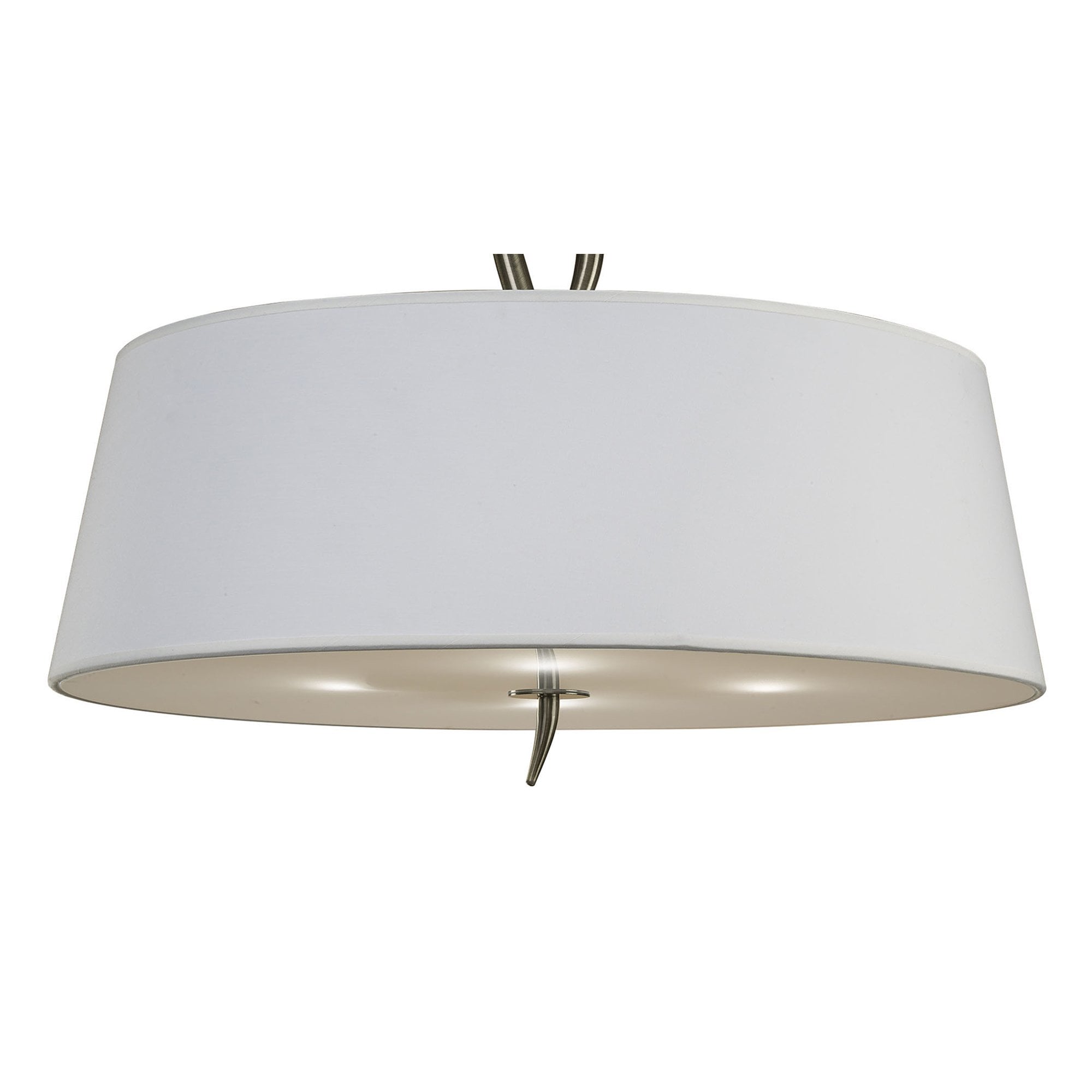 M1928 Ninette Semi Flush 4 Light E27 Antique Brass Ivory White Shade (S)