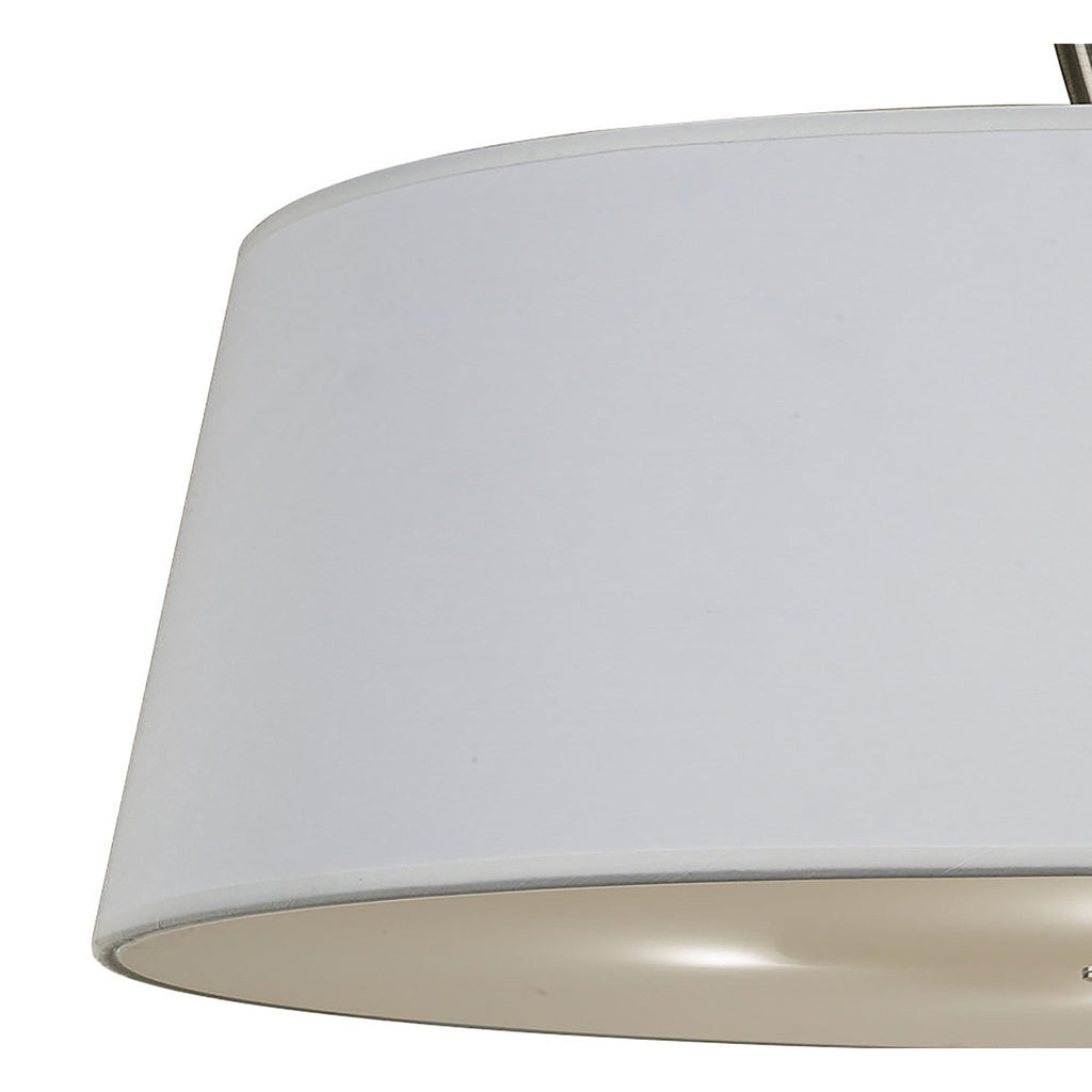 M1928 Ninette Semi Flush 4 Light E27 Antique Brass Ivory White Shade (S)