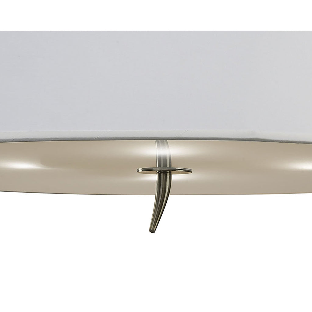 M1928 Ninette Semi Flush 4 Light E27 Antique Brass Ivory White Shade (S)