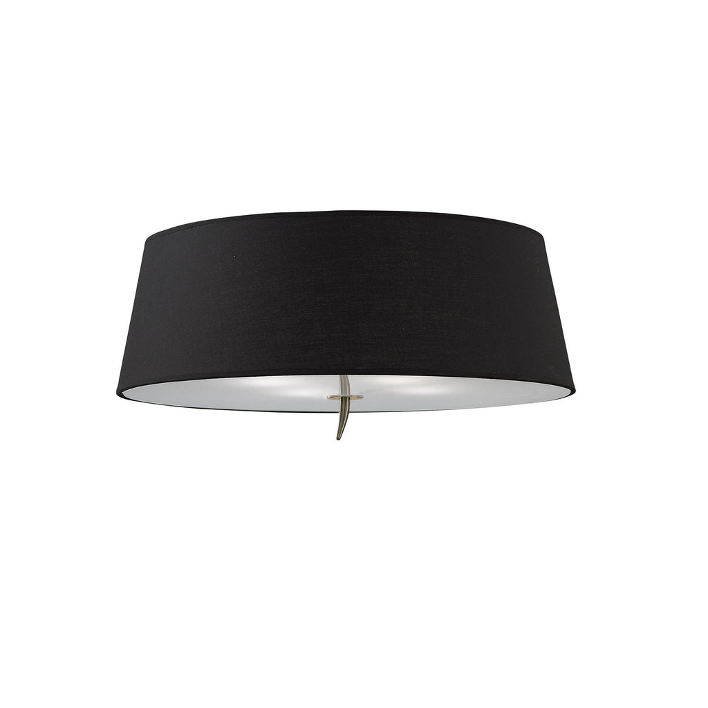 M1929/BS Ninette Ceiling 4 Light E27 Antique Brass Black Shade