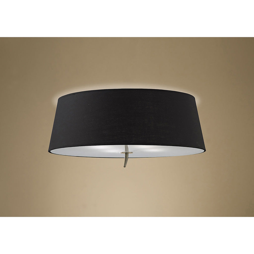 M1929/BS Ninette Ceiling 4 Light E27 Antique Brass Black Shade
