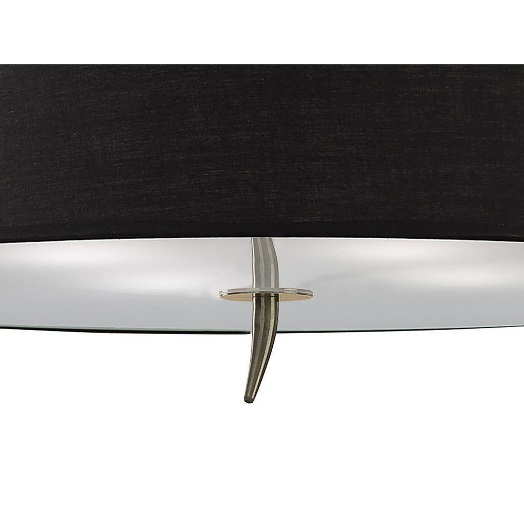 M1929/BS Ninette Ceiling 4 Light E27 Antique Brass Black Shade
