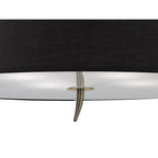 M1929/BS Ninette Ceiling 4 Light E27 Antique Brass Black Shade