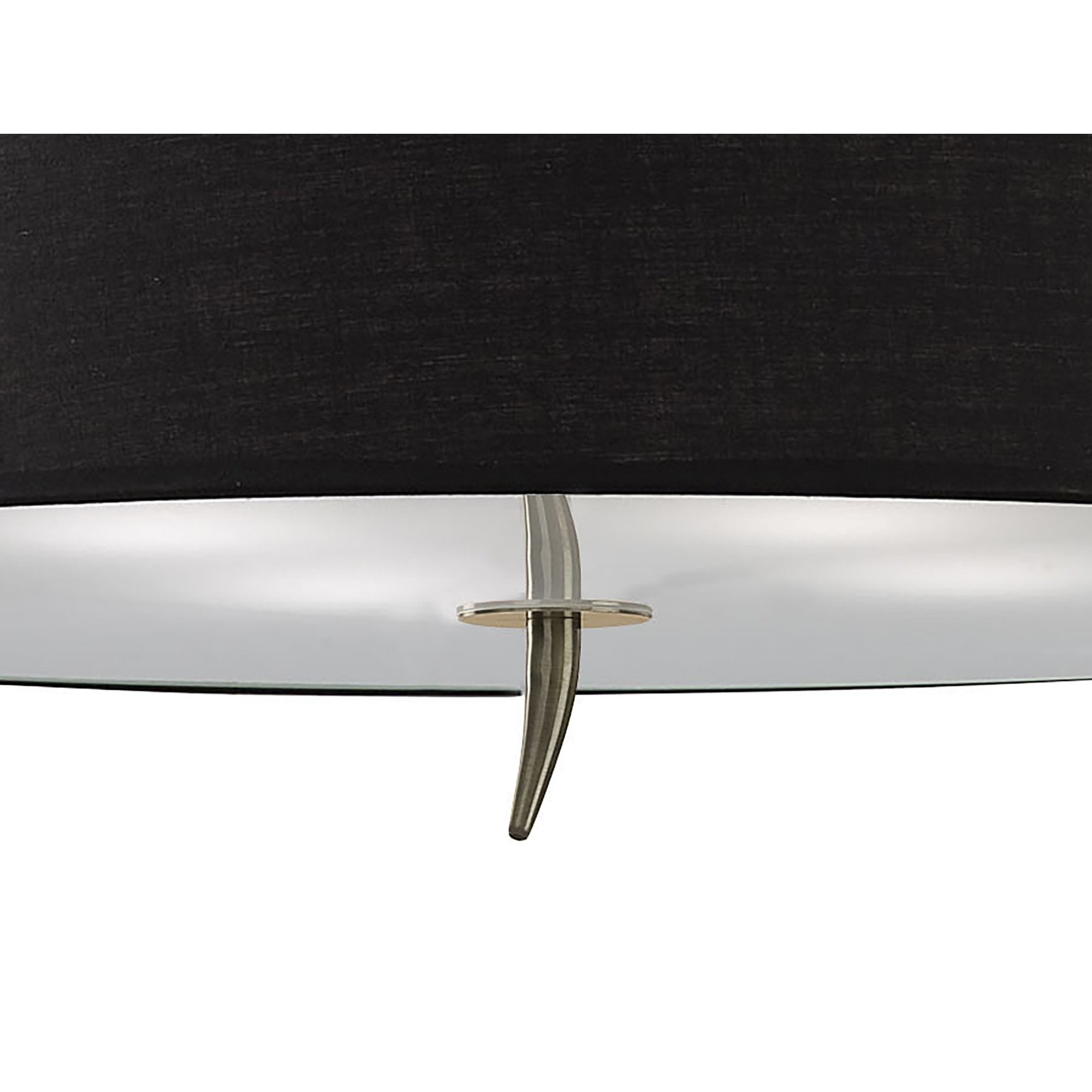 M1929/BS Ninette Ceiling 4 Light E27 Antique Brass Black Shade