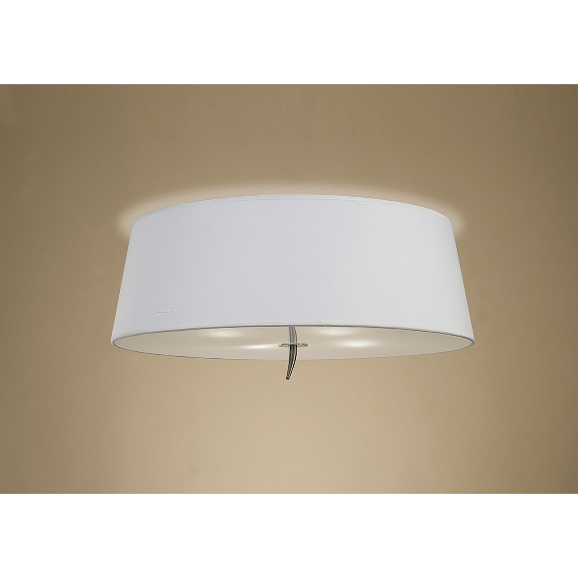 M1929 Ninette Flush Ceiling 4 Light E27 Antique Brass Ivory White Shade