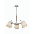 M5461 Nordica II Position Pendant 3 Light 3x23W E27 White/Beech White Shades
