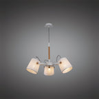M5461 Nordica II Position Pendant 3 Light 3x23W E27 White/Beech White Shades