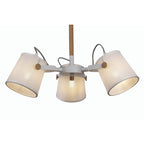 M5461 Nordica II Position Pendant 3 Light 3x23W E27 White/Beech White Shades