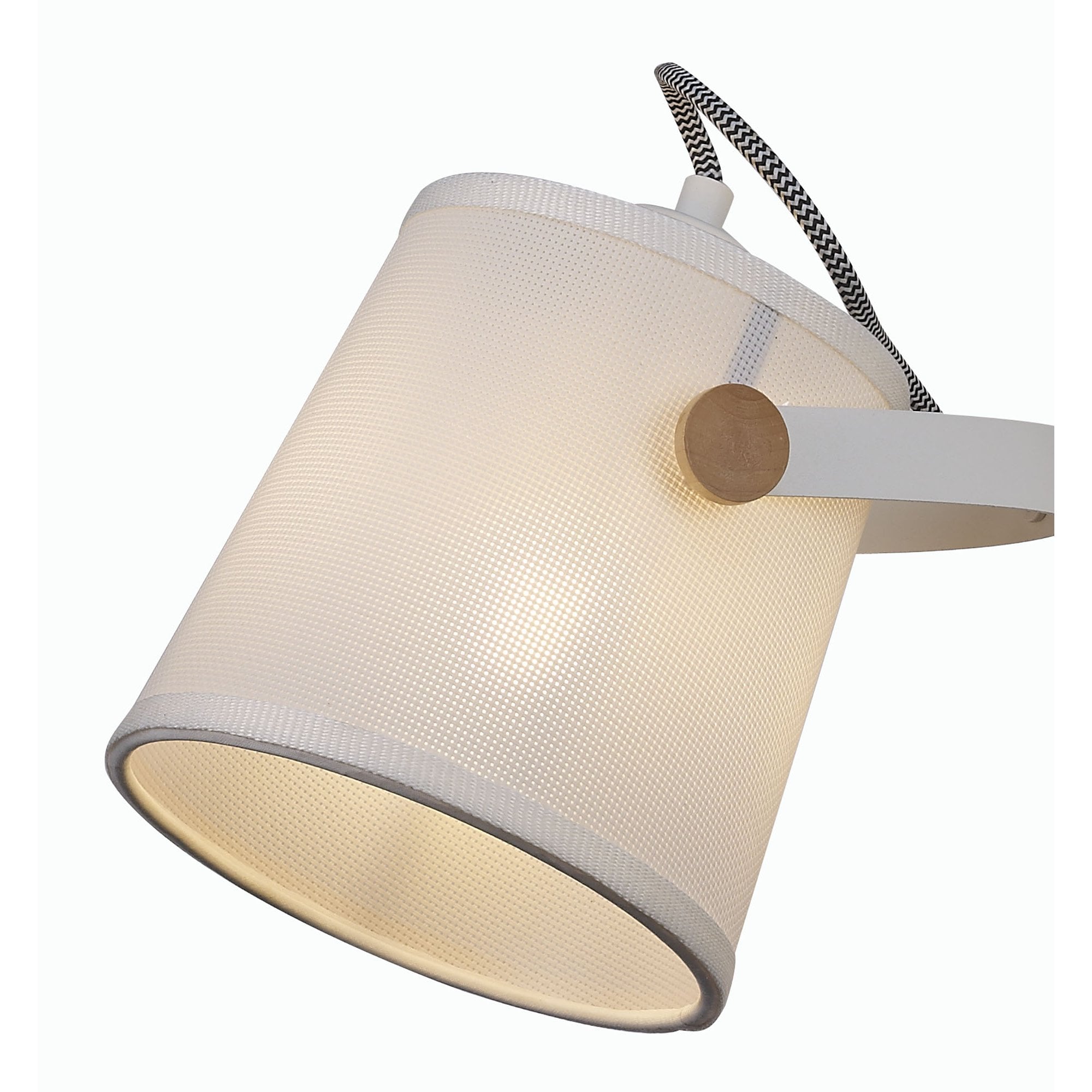M5461 Nordica II Position Pendant 3 Light 3x23W E27 White/Beech White Shades