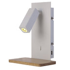 M5463 Nordica II Position Switched Wall Light USB Socket LED White/Beech