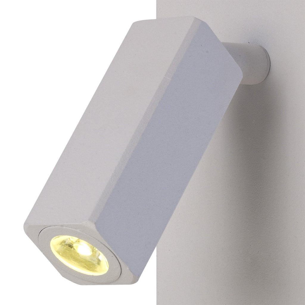 M5463 Nordica II Position Switched Wall Light USB Socket LED White/Beech