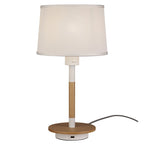M5464 Nordica II Table Lamp USB Socket 1 Light White/Beech White Shade