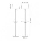 M5465 Nordica II Floor Lamp USB Socket 1 Light White/Beech White Shade