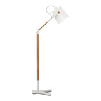 M4920 Nordica Floor Lamp White Shade 1 Light E27 Matt White/Beech Ivory White Shade