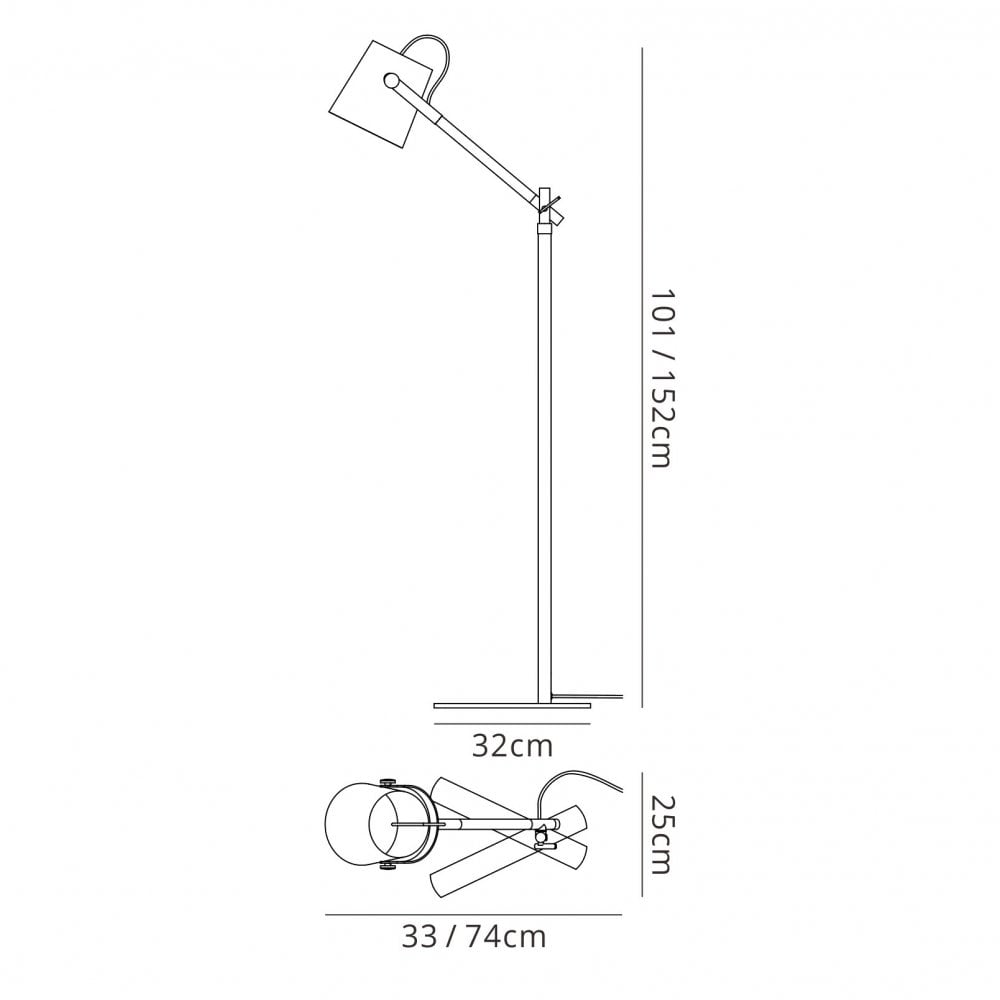 M4920 Nordica Floor Lamp White Shade 1 Light E27 Matt White/Beech Ivory White Shade