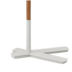 M4920 Nordica Floor Lamp White Shade 1 Light E27 Matt White/Beech Ivory White Shade