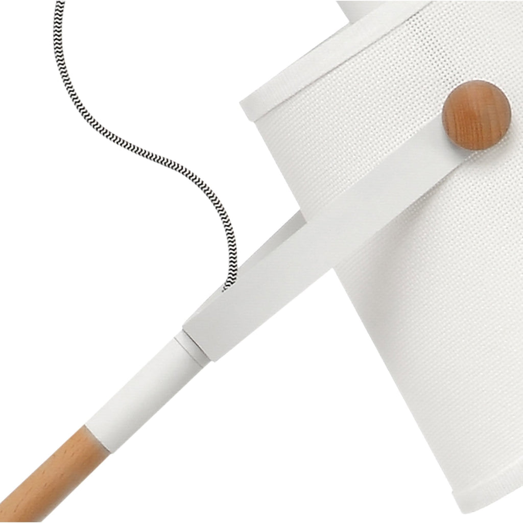 M4920 Nordica Floor Lamp White Shade 1 Light E27 Matt White/Beech Ivory White Shade