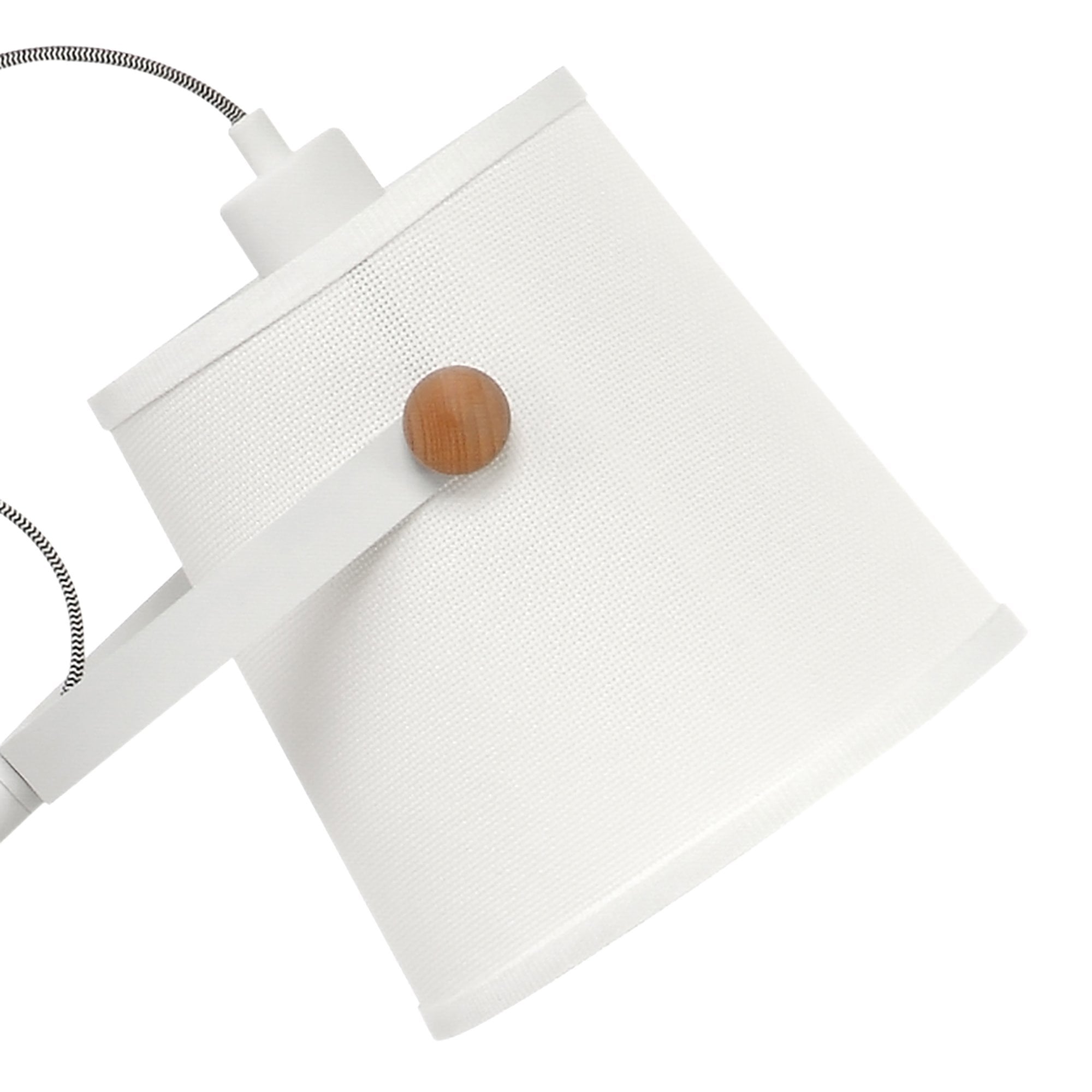 M4920 Nordica Floor Lamp White Shade 1 Light E27 Matt White/Beech Ivory White Shade