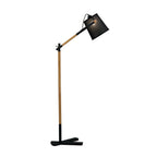 M4921 Nordica Floor Lamp Black Shade 1 Light E27 Matt Black/Beech Black Shade