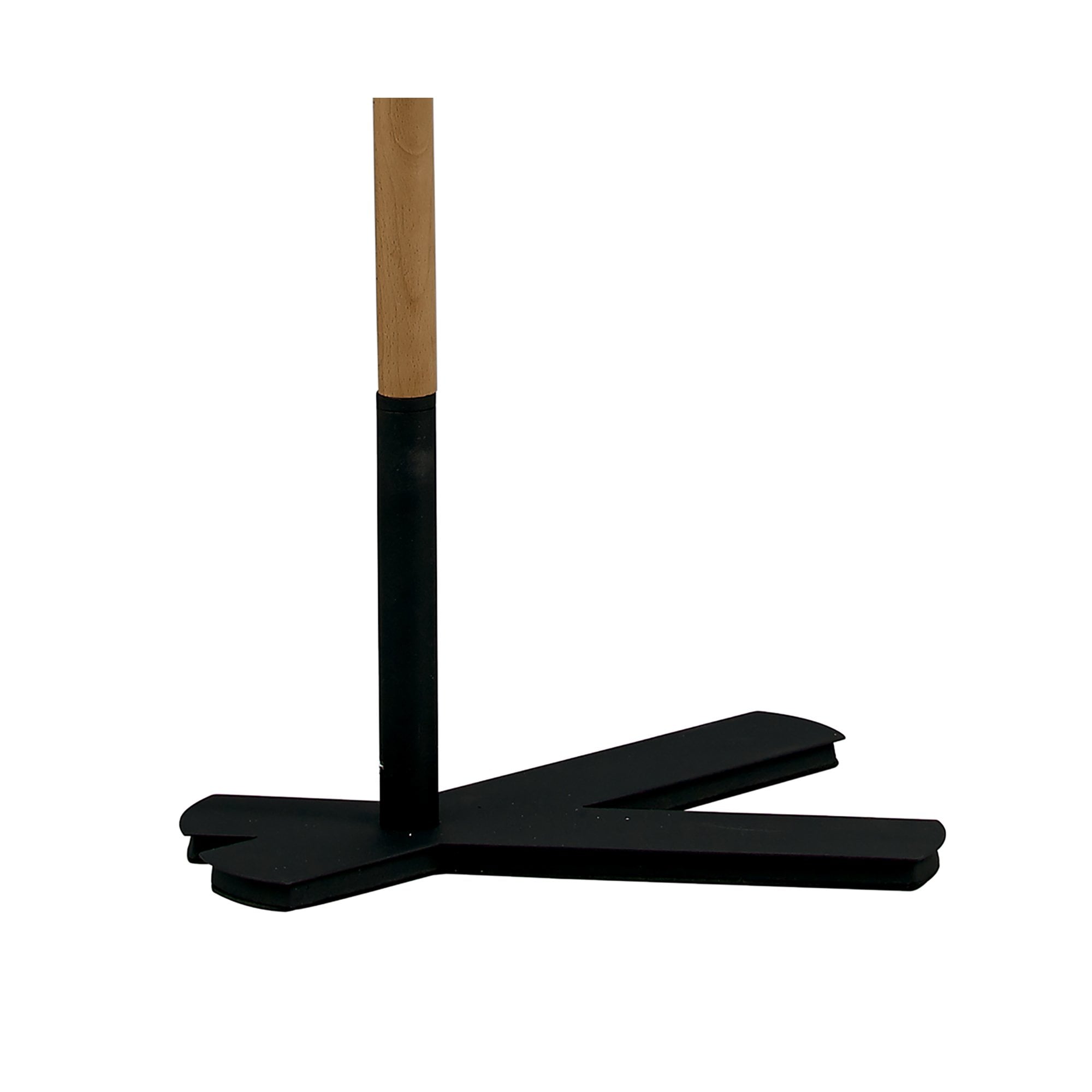 M4921 Nordica Floor Lamp Black Shade 1 Light E27 Matt Black/Beech Black Shade
