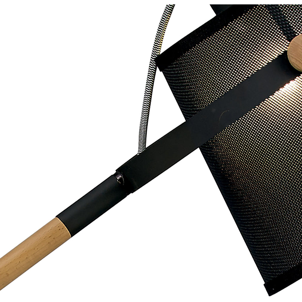 M4921 Nordica Floor Lamp Black Shade 1 Light E27 Matt Black/Beech Black Shade