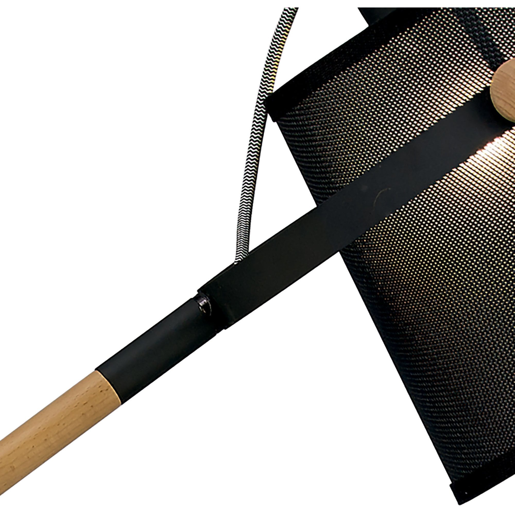 M4921 Nordica Floor Lamp Black Shade 1 Light E27 Matt Black/Beech Black Shade