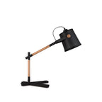M4923 Nordica Table Lamp Black Shade 1 Light E27 Matt Black/Beech Black Shade