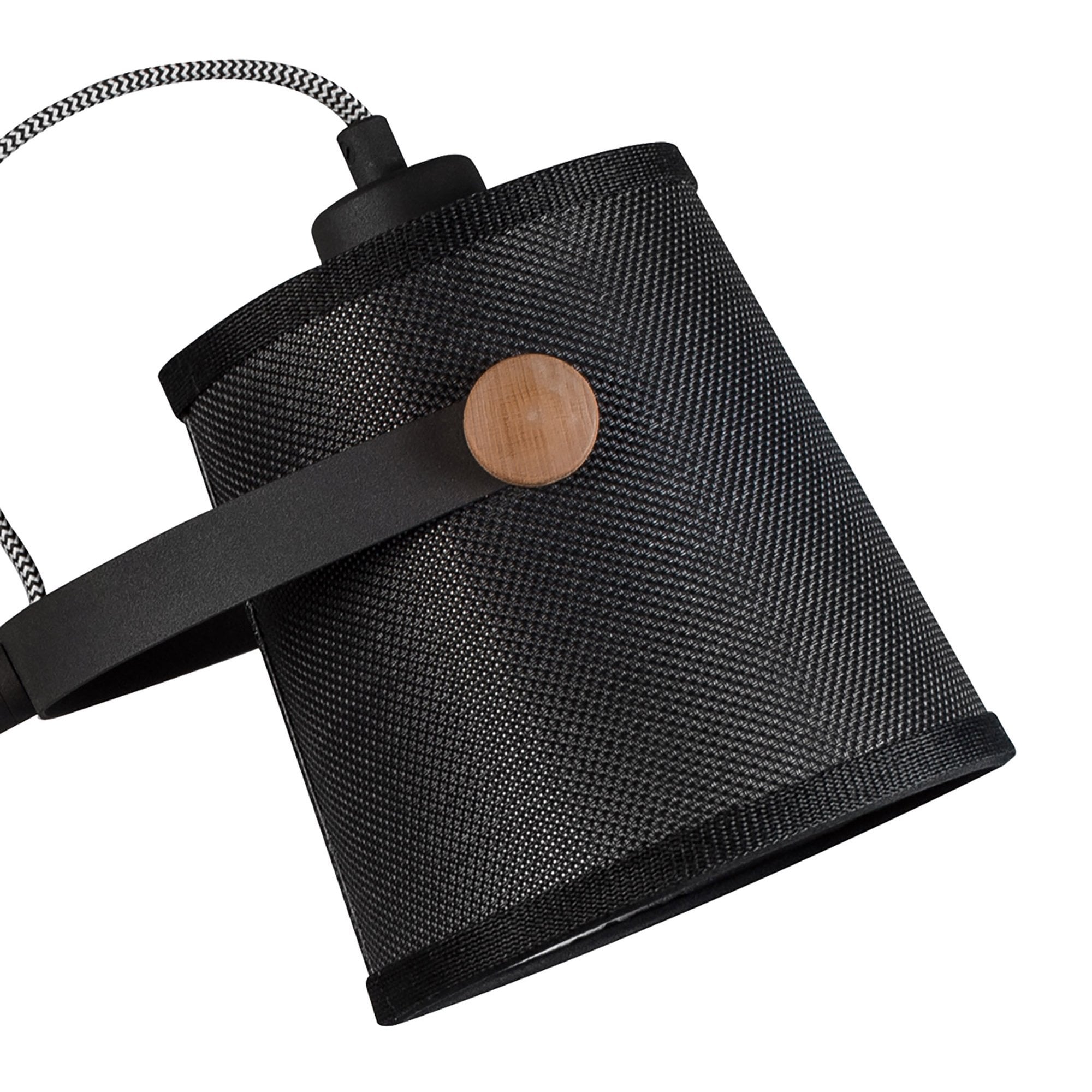 M4923 Nordica Table Lamp Black Shade 1 Light E27 Matt Black/Beech Black Shade