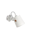 M4924 Nordica Wall Lamp White Shade 1 Light E27 Matt White/Beech Ivory White Shade