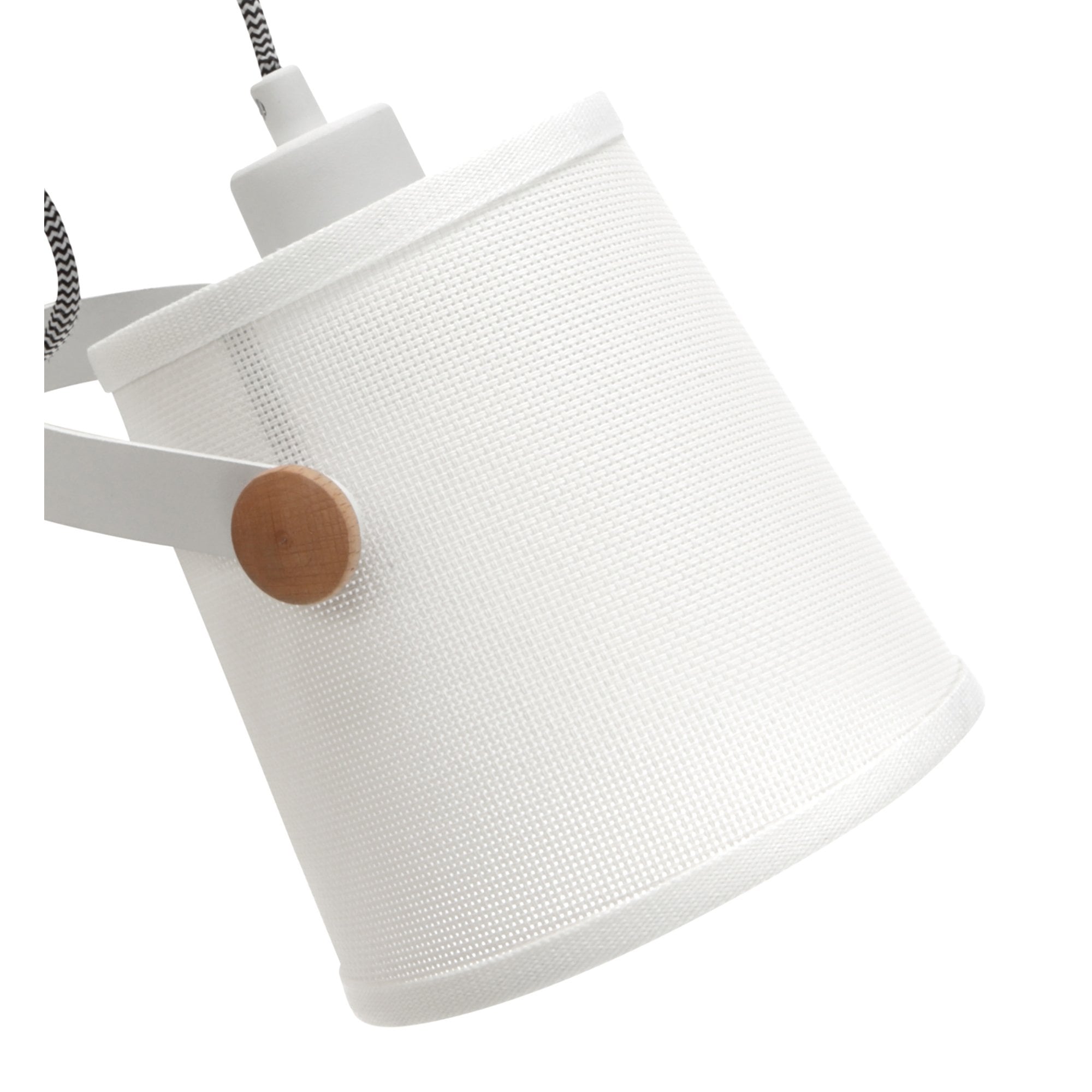 M4924 Nordica Wall Lamp White Shade 1 Light E27 Matt White/Beech Ivory White Shade