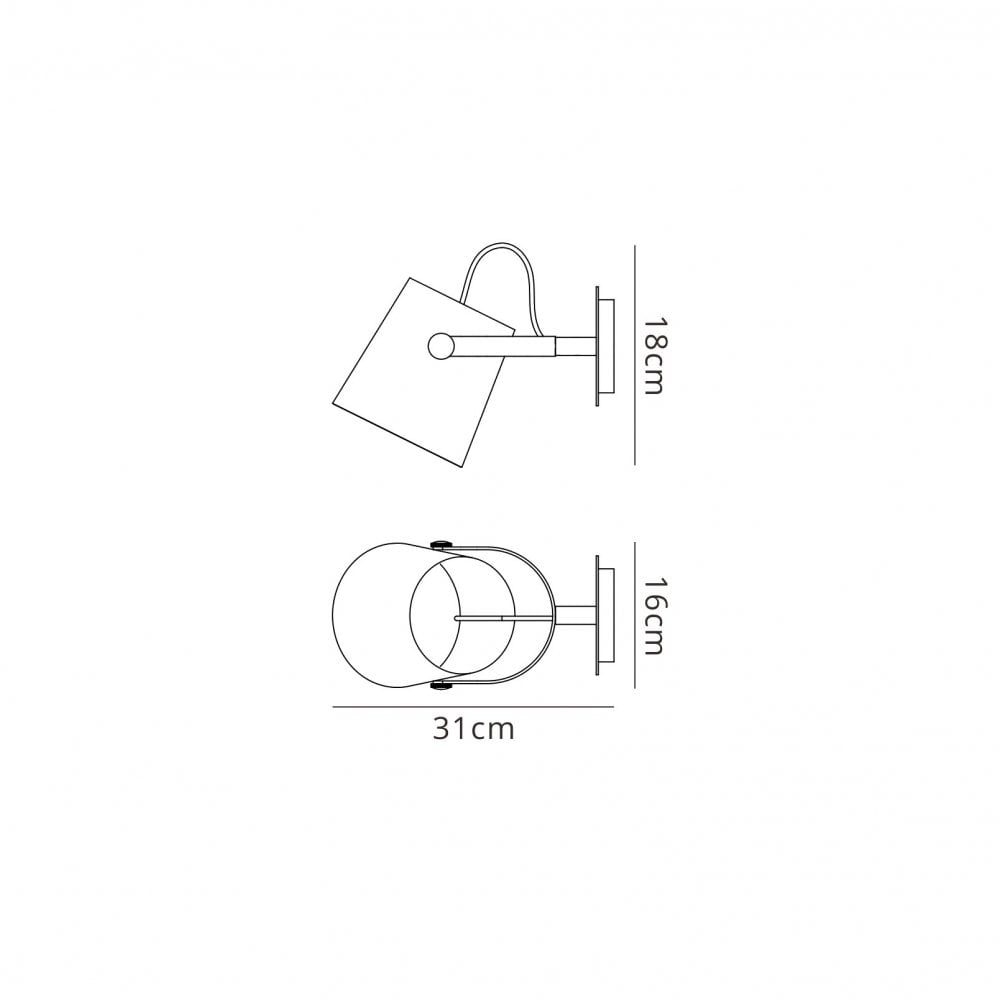 M4925 Nordica Wall Lamp Black Shade 1 Light E27 Matt Black/Beech Black Shade (S)