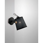 M4925 Nordica Wall Lamp Black Shade 1 Light E27 Matt Black/Beech Black Shade (S)