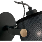 M4925 Nordica Wall Lamp Black Shade 1 Light E27 Matt Black/Beech Black Shade (S)