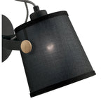 M4925 Nordica Wall Lamp Black Shade 1 Light E27 Matt Black/Beech Black Shade (S)