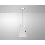 M4926 Nordica Pendant White Shade 1 Light E27 Matt White/Beech Ivory White Shade