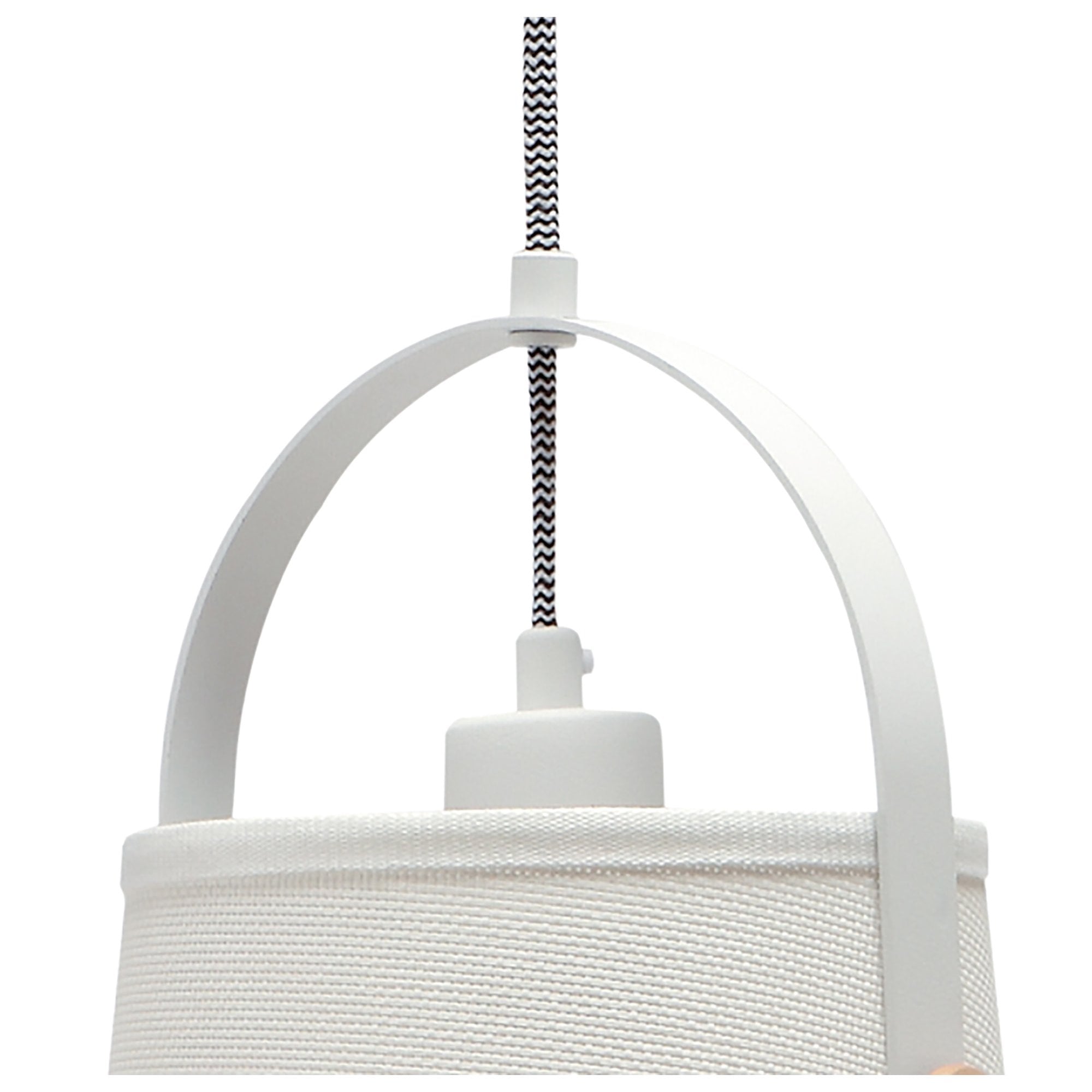 M4926 Nordica Pendant White Shade 1 Light E27 Matt White/Beech Ivory White Shade