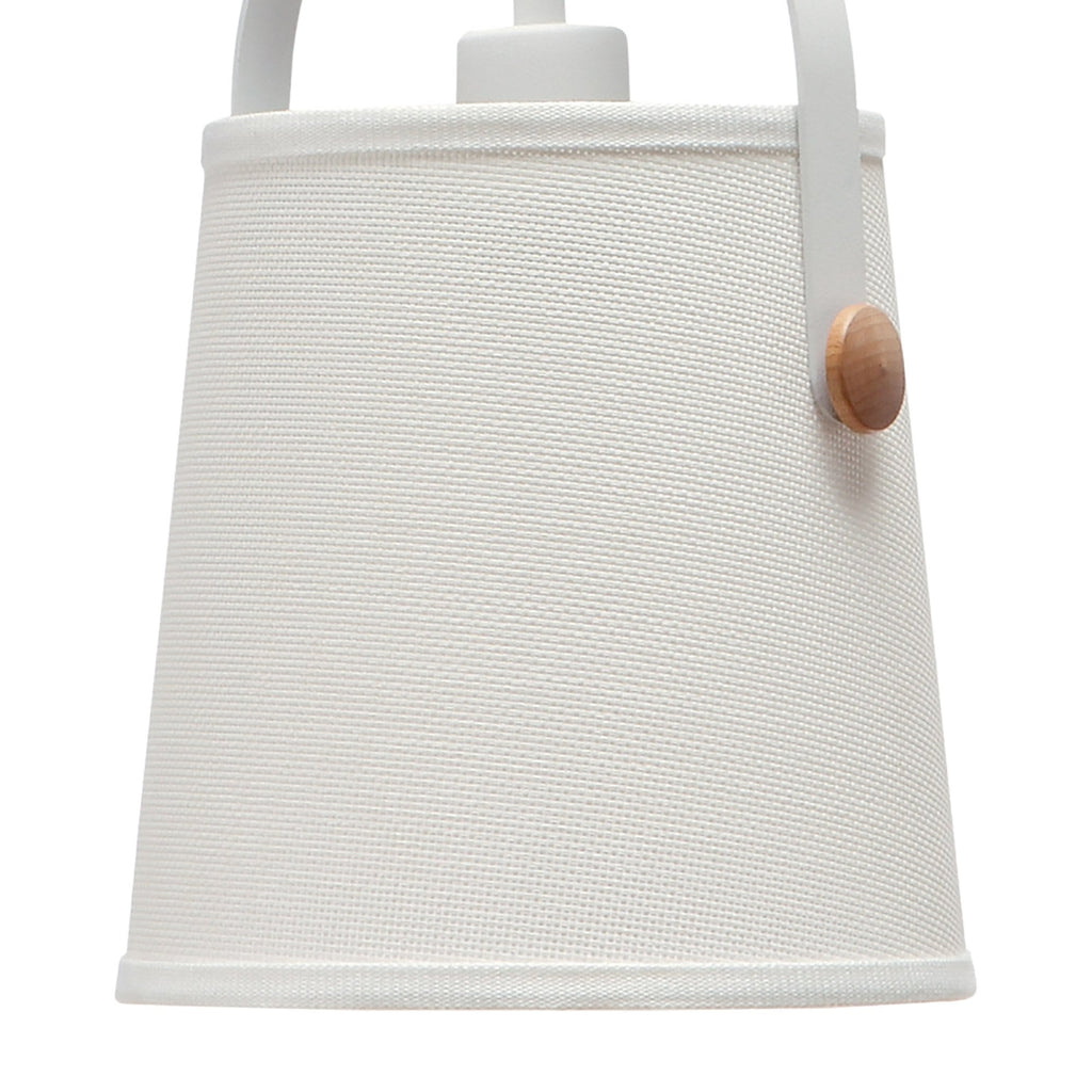 M4926 Nordica Pendant White Shade 1 Light E27 Matt White/Beech Ivory White Shade