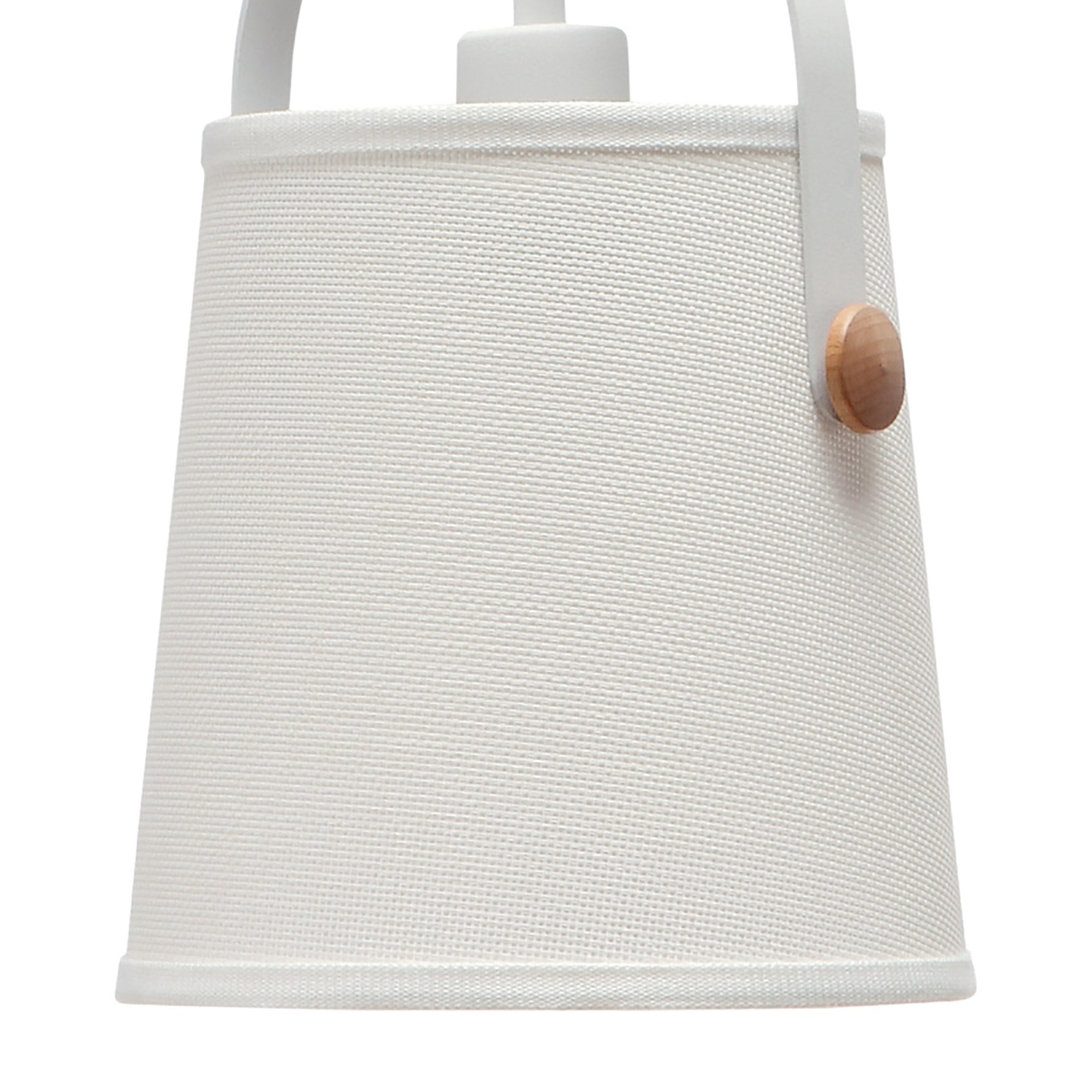 M4926 Nordica Pendant White Shade 1 Light E27 Matt White/Beech Ivory White Shade