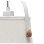 M4926 Nordica Pendant White Shade 1 Light E27 Matt White/Beech Ivory White Shade