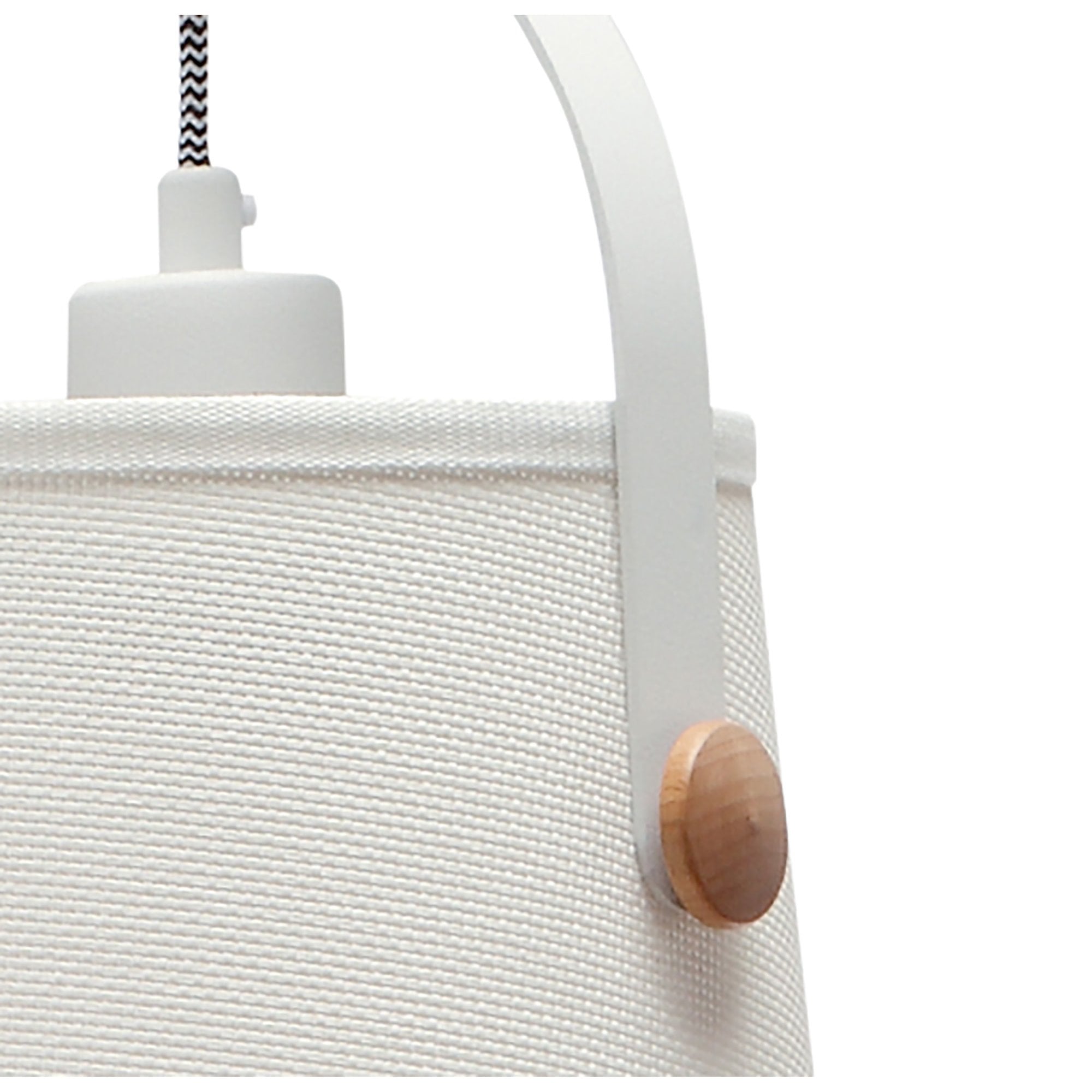 M4926 Nordica Pendant White Shade 1 Light E27 Matt White/Beech Ivory White Shade