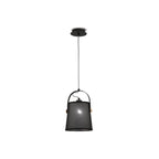 M4927 Nordica Pendant Black Shade 1 Light E27 Matt Black/Beech Black Shade