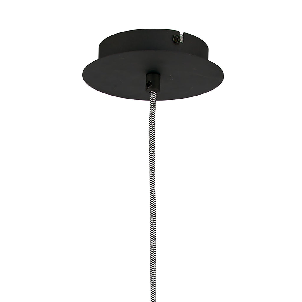 M4927 Nordica Pendant Black Shade 1 Light E27 Matt Black/Beech Black Shade