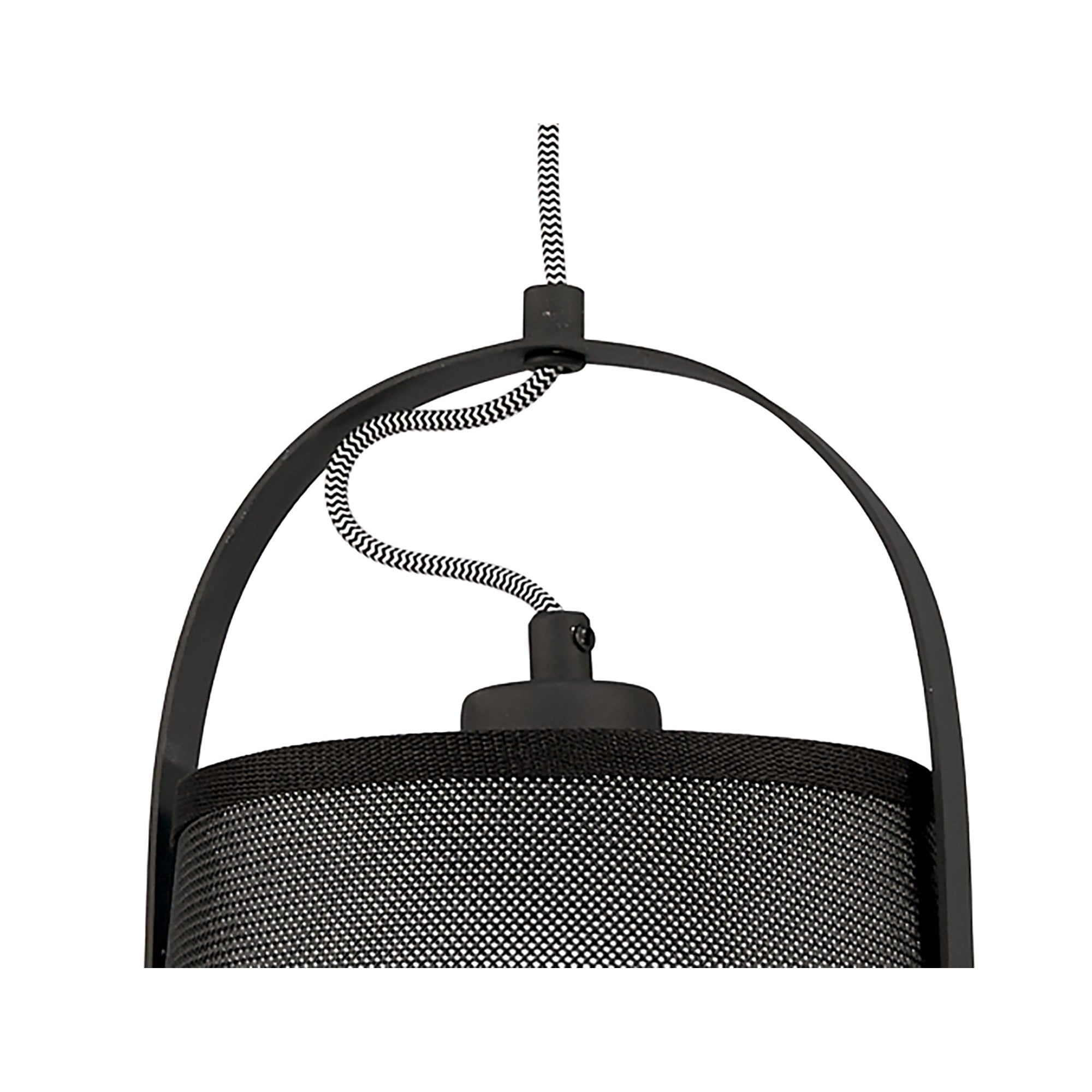 M4927 Nordica Pendant Black Shade 1 Light E27 Matt Black/Beech Black Shade